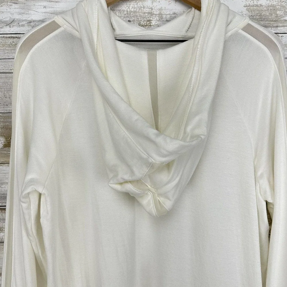 ATHLETA Open Hearted Pullover Hoodie Sweatshirt Womens Size Medium Tall White‎